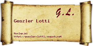 Geszler Lotti névjegykártya